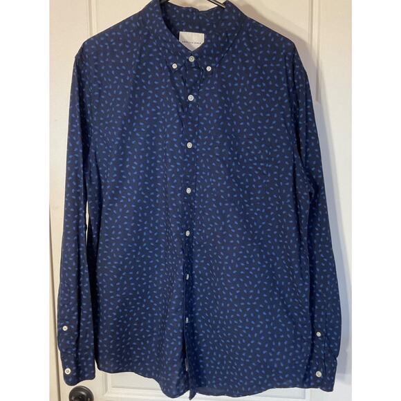 American Eagle Outfitters Other - American Eagle Men's Long Sleeve Button Down Blue Paisley 100% Cotton Shirt XL
